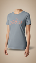 Soft Grey Coral Script Fitted Tee