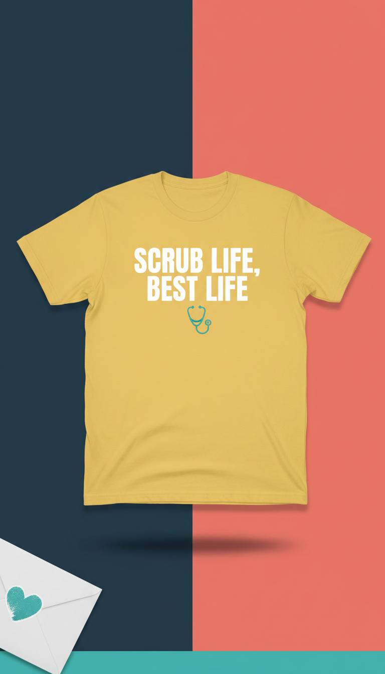 Unisex t-shirt with scrub life best life lettering