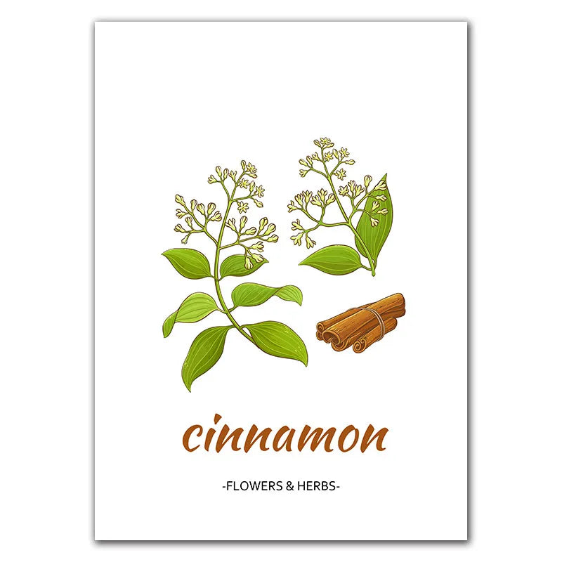 Botanical Herb Art Canvas Painting Print And Poster nordic Flowers Herbs Wall Pictures Kitchen Room Decor Home Decoration