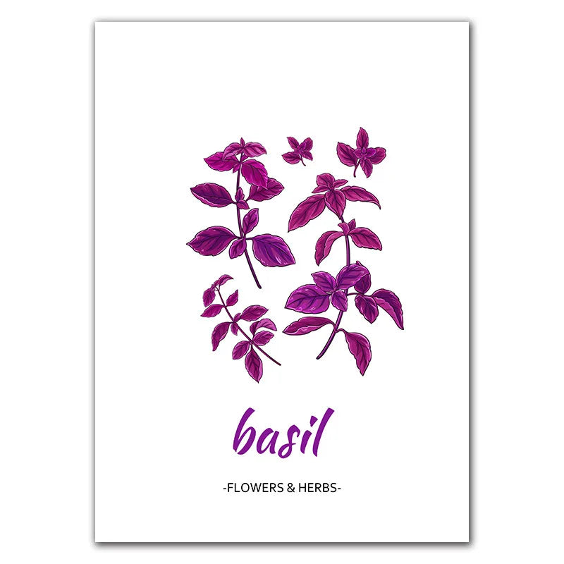 Botanical Herb Art Canvas Painting Print And Poster nordic Flowers Herbs Wall Pictures Kitchen Room Decor Home Decoration