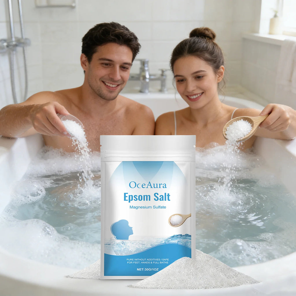 Epsom Salt with Bubbles for Bath Magnesium Sulfate Bath Crystals for Muscle Recovery&Relaxation Relief Moisturizing Exfoliating