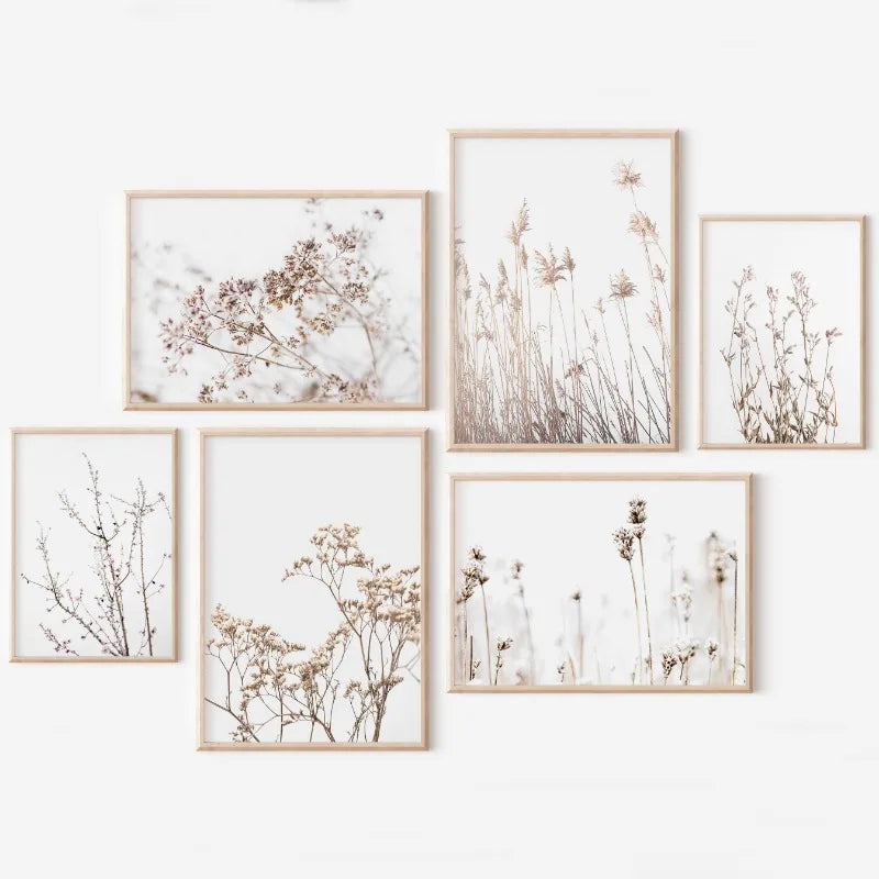 Modern Botanical Farmhouse Print Wall Art Eucalyptus Olive Branch Palm Leaves Neutral Nature Photography Living Room Home Decor