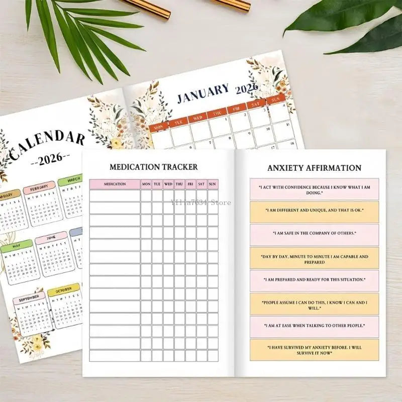 Therapeutic Activity Journal Monthly Planner Mental Health Guided Notebook