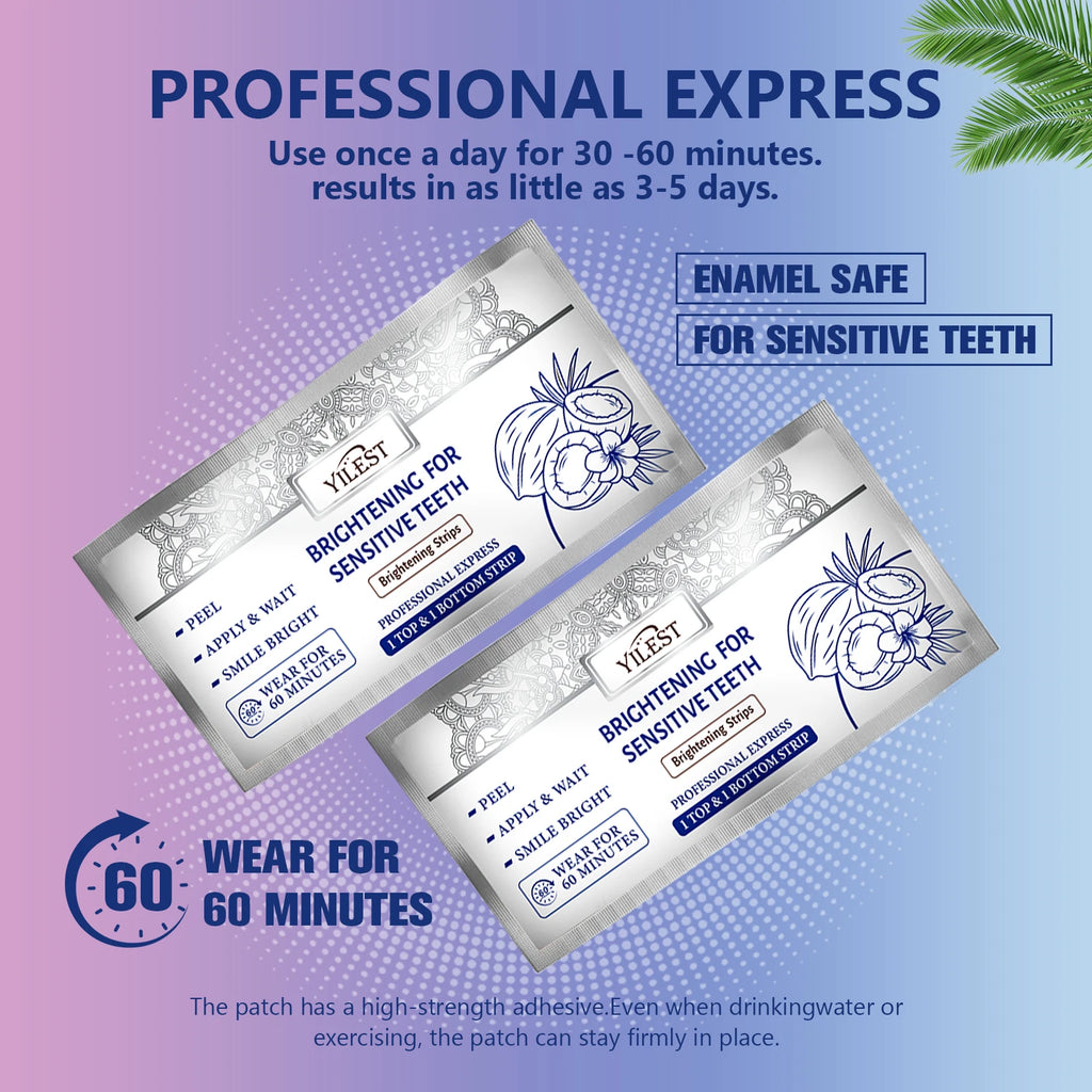 Teeth Whitening Strips Improve Dental Yellowing Mint Oral Hygiene Cleaning Gel Teeth Bright Stain for Lasting Bright Smile 14PCS