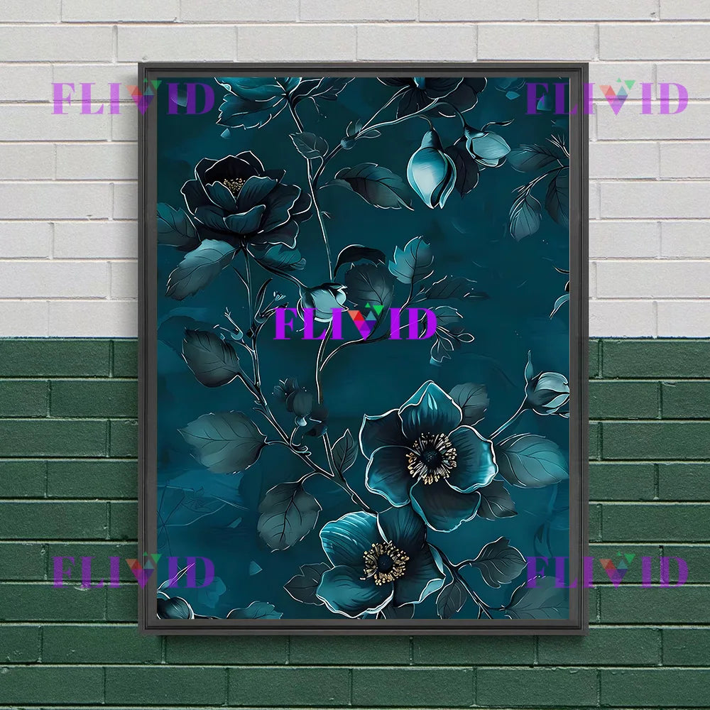 Floral Bouquet Art Print Lush Colorful Flowers Vintage Wall Art Canvas Painting, Abstract Art Poster Print Chic Botanical Decor