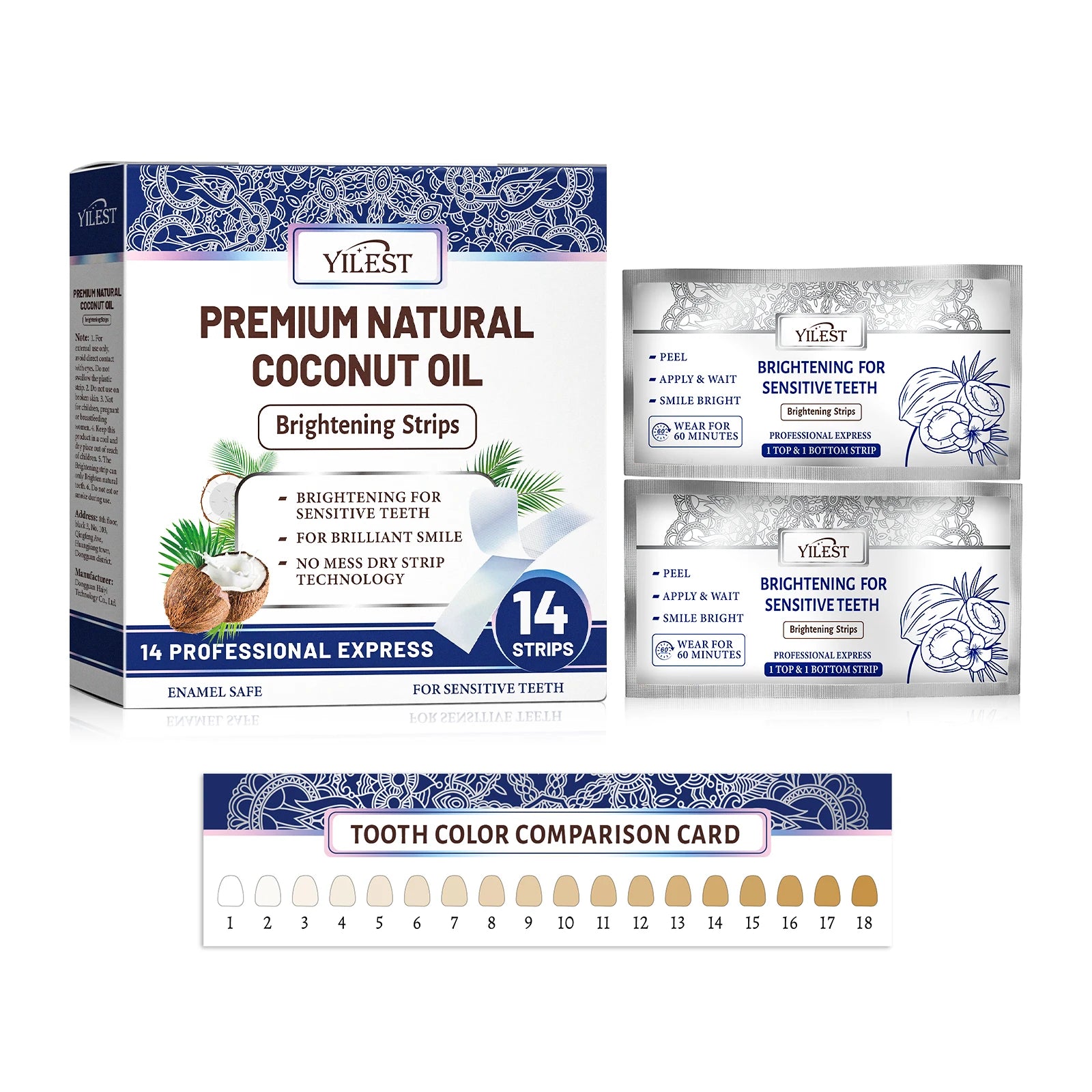 Teeth Whitening Strips Improve Dental Yellowing Mint Oral Hygiene Cleaning Gel Teeth Bright Stain for Lasting Bright Smile 14PCS