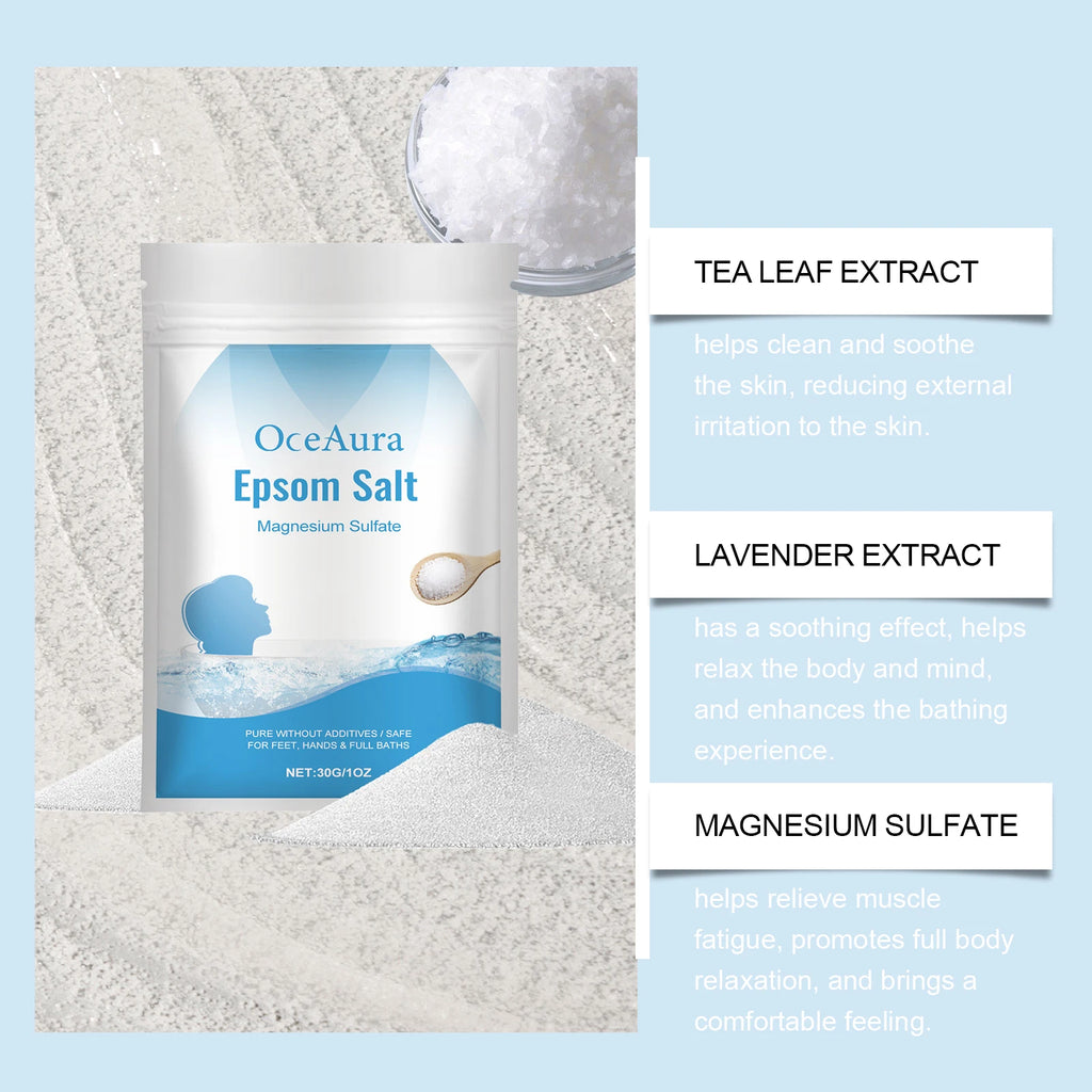 Epsom Salt with Bubbles for Bath Magnesium Sulfate Bath Crystals for Muscle Recovery&Relaxation Relief Moisturizing Exfoliating