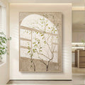 Elegant Japanese Botanical Canvas Art - Modern Minimalist Light And Shadow Wall Decor, Frameless, Suitable For Living Room, Bed