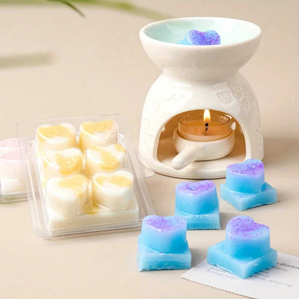 Wax Melt Molds-10 Pcs 6 Cavity Circular Clear Empty Plastic Wax Melt Clamshells for Wickless Wax Melt Candles DIY Candle Tool