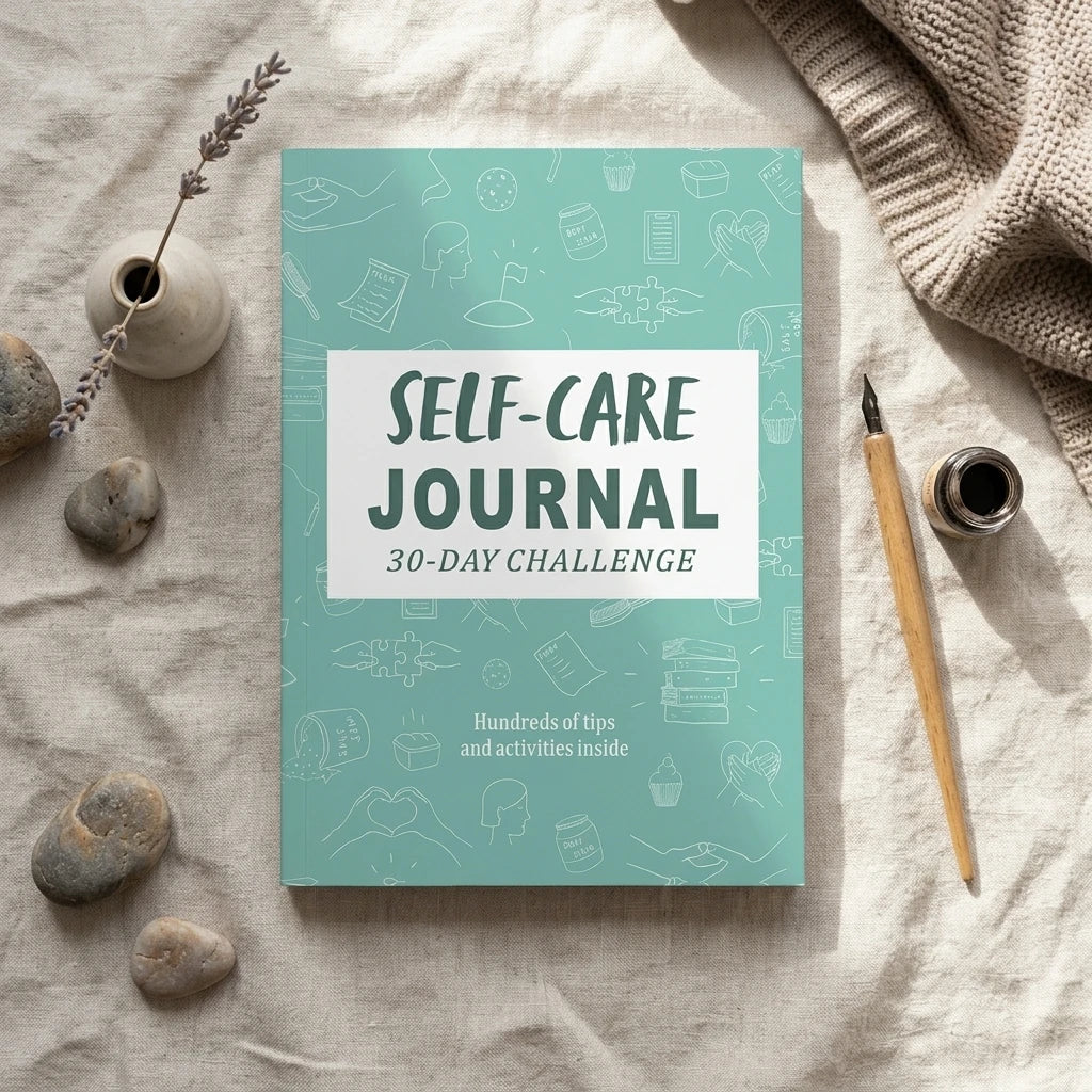 Thick Woodfree Paper Self Care Journal, 30 Day Guided Challenge Diary With Daily Prompts, Personal Growth Habit Tracker