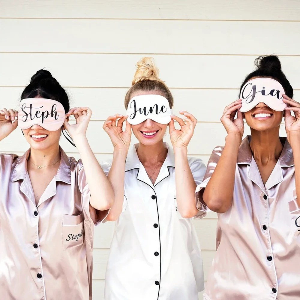 personalized name Satin Sleep Mask Bachelorette Party supplies Bridesmaid Gifts wedding decoration bride to be Sleep Mask